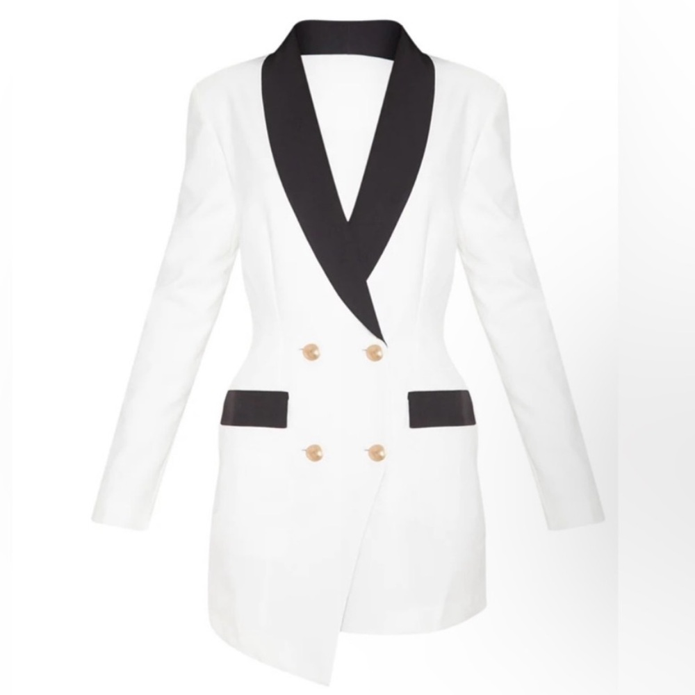 NWT PrettyLittleThings Tuxedo Dress - Size 14 - Picture 3 of 8
